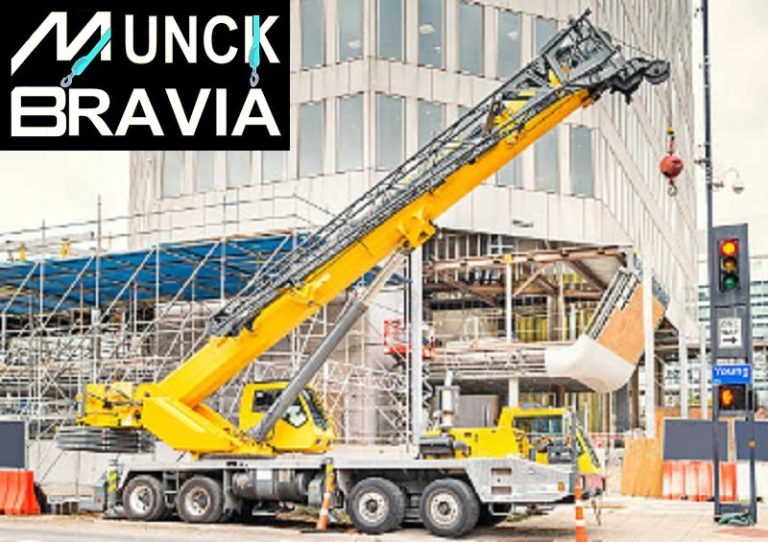 Munck para içamento, elevação e transporte de cargas pesadas.